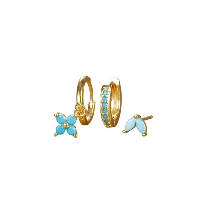 Levoire | Boucles D'Oreilles Kukka Rvs Or Bleu
