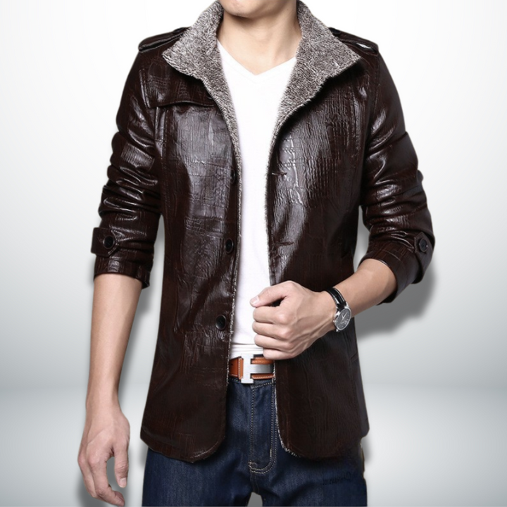 Levoire | Veste en simili cuir avec intérieur doublé Nero