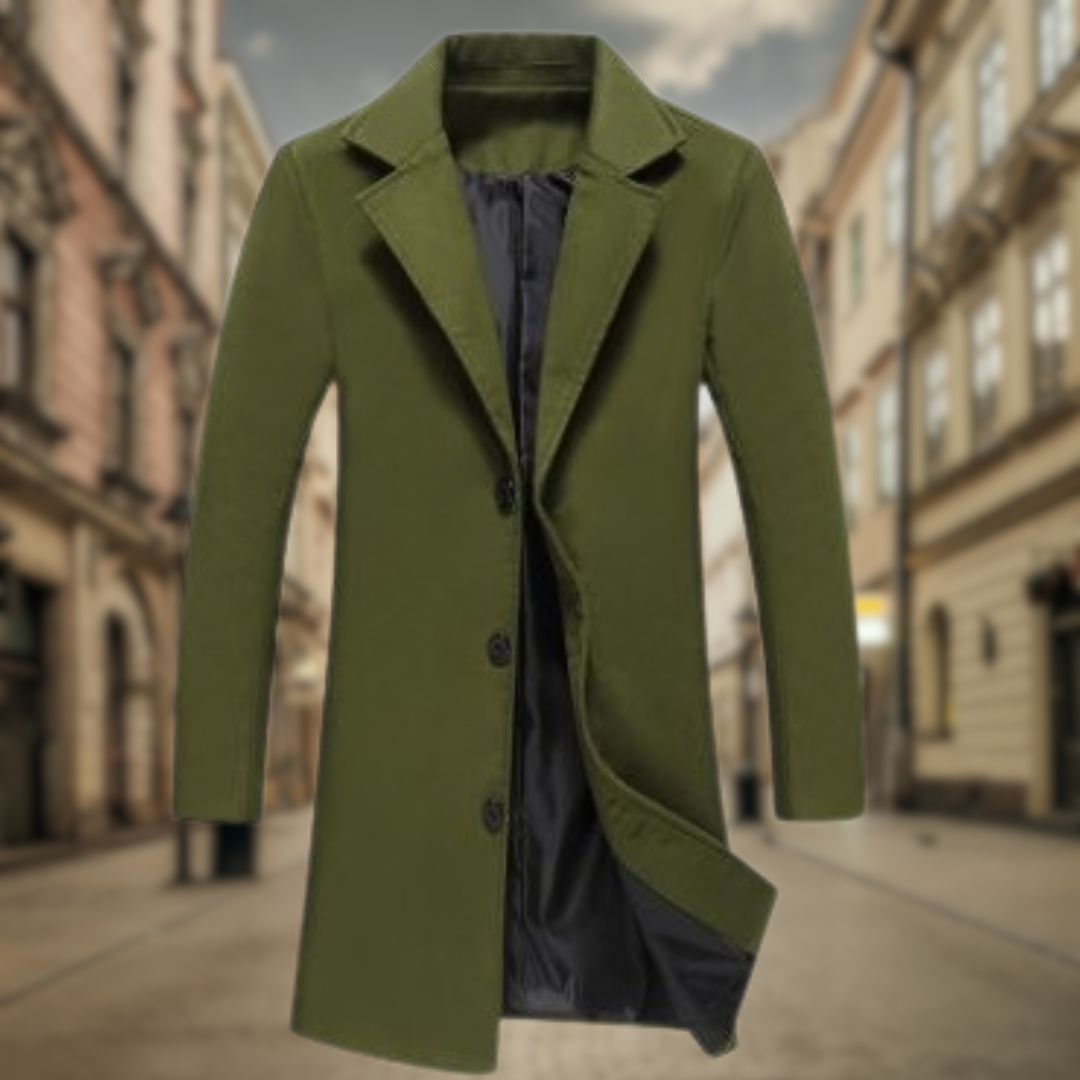 Levoire | Long manteau d'automne pour hommes Vert