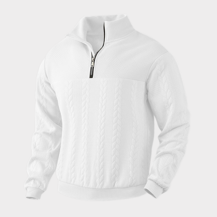 Levoire | Premium Quart De Zip Sweatshirt Blanc