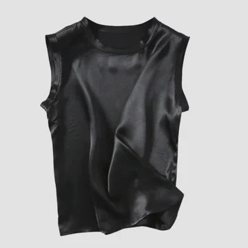 Levoire | Top En Satin De Soie À Épaules Dénudées Noir
