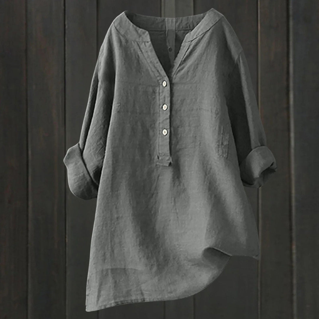 Levoire | Blouse Élégante Et Polyvalente Avec Patte De Boutonnage Gris clair
