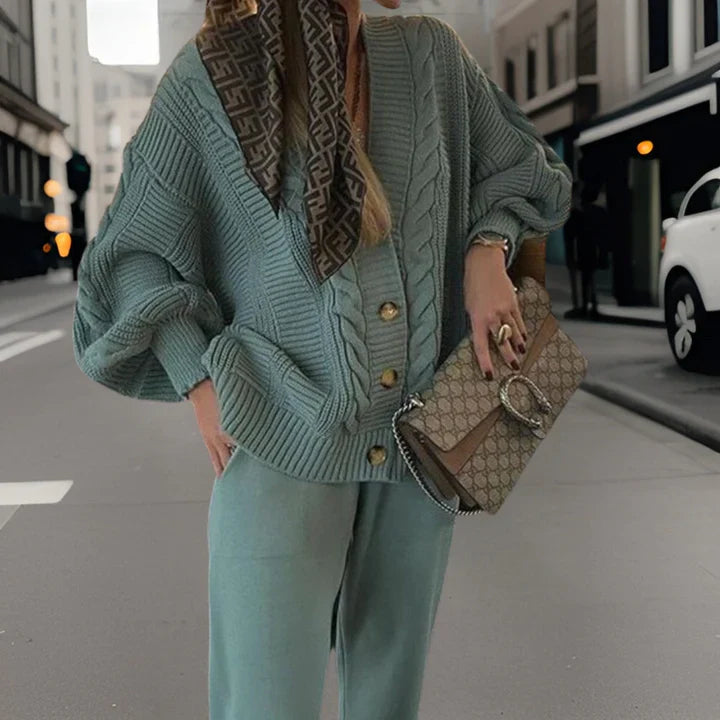 Levoire | Veste en tricot pour femmes Vert bleu-vert