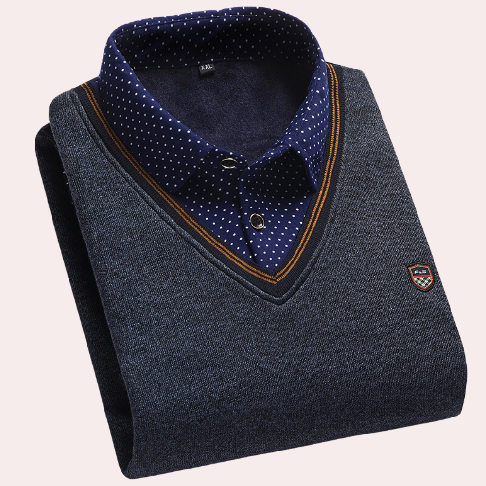 Levoire | Pull classique pour hommes avec col de chemise pour hommes Gris foncé