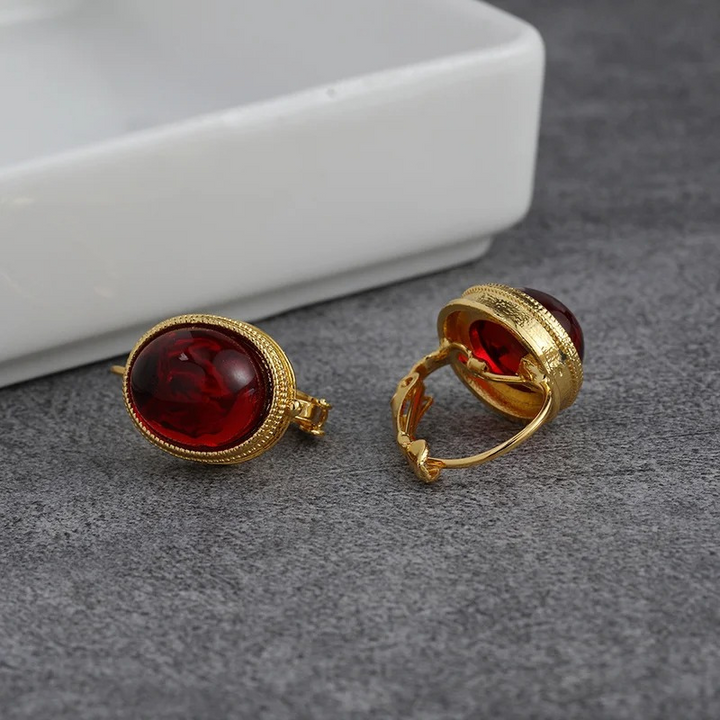 Levoire | Boucles D'Oreilles À Clips En Or Avec Pierre Pour La Collecte De Vin