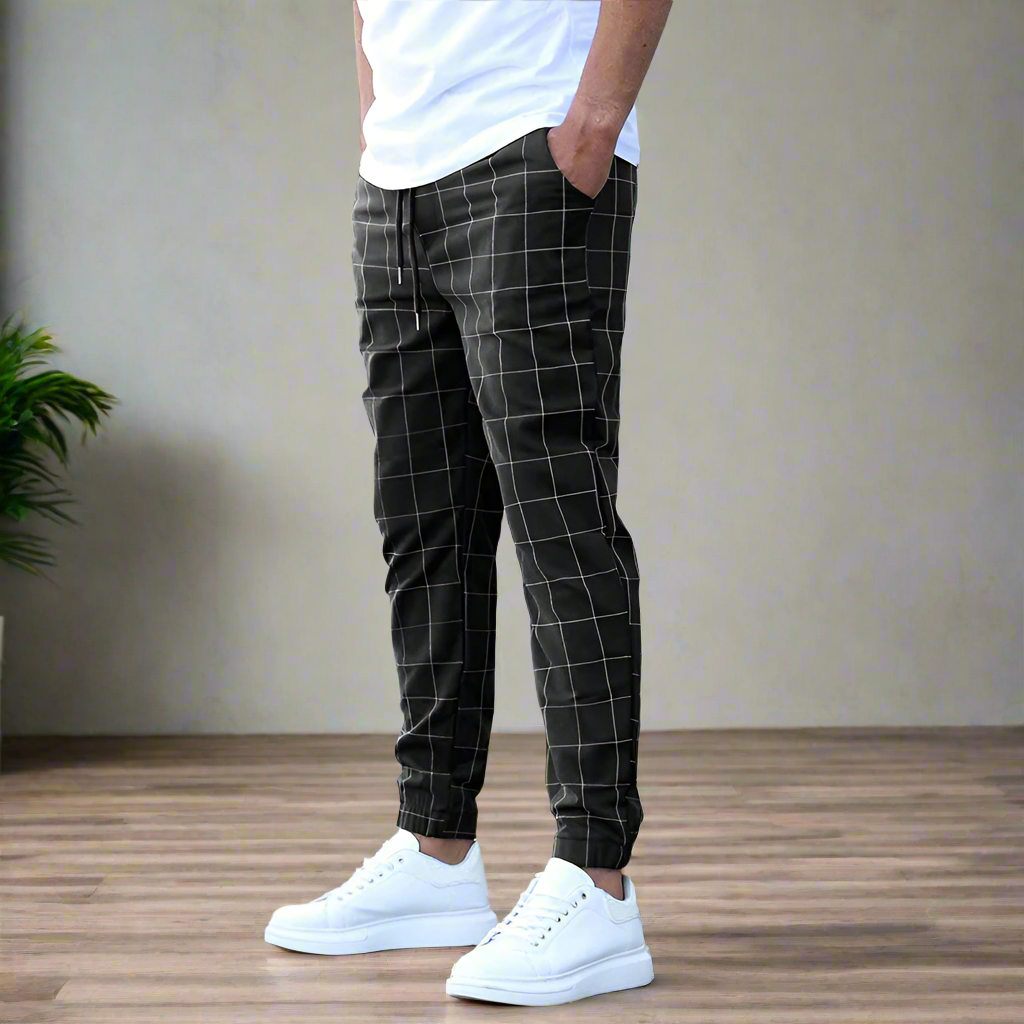 Levoire | Pantalon Homme Avec Motif Carreaux À La Mode