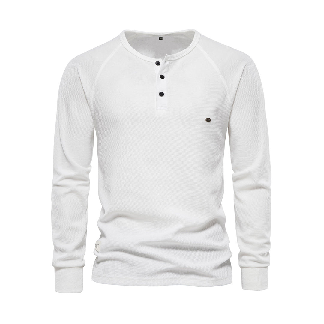 Levoire | T-Shirt Henley Homme Blanc