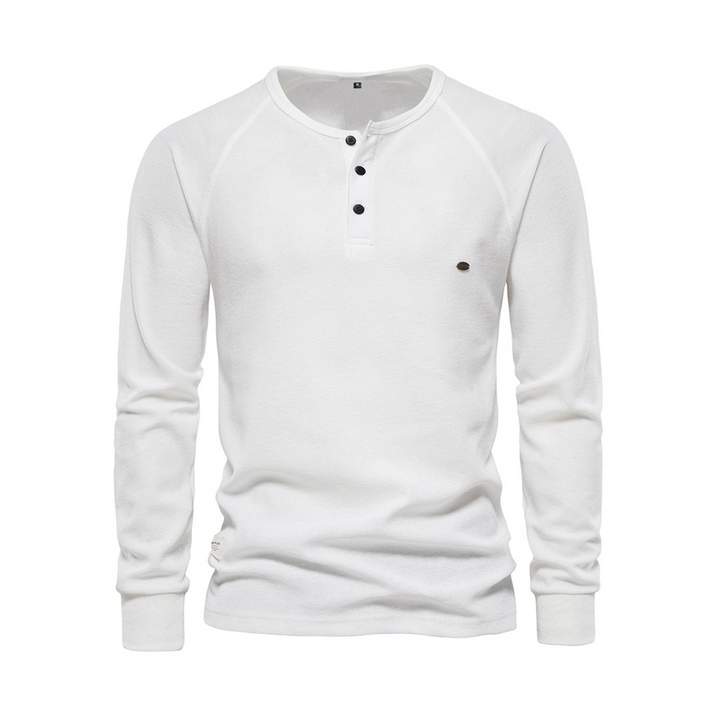 Levoire | T-Shirt Henley Homme Blanc