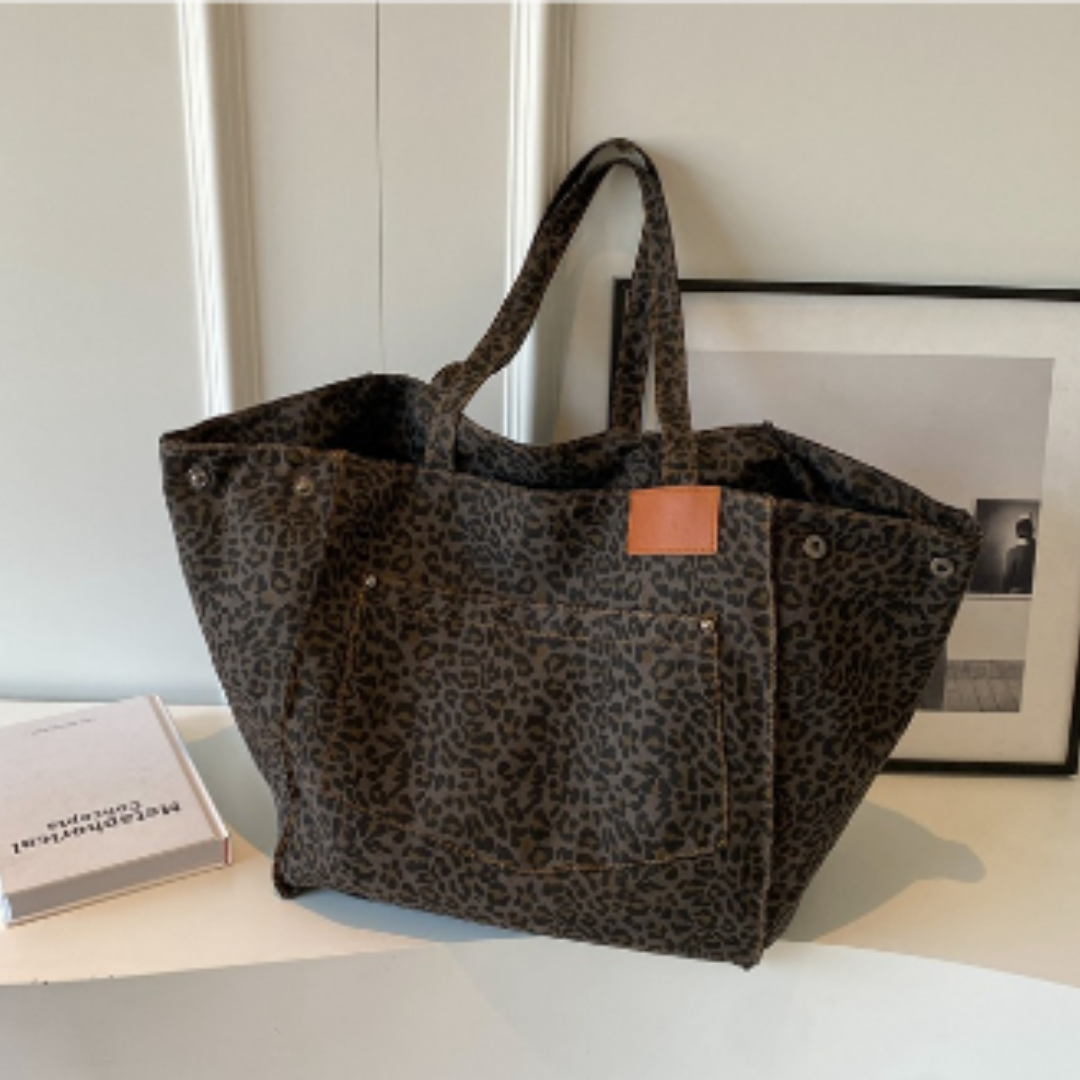 Levoire | Sac de voyage pour femmes léopard grand Noir