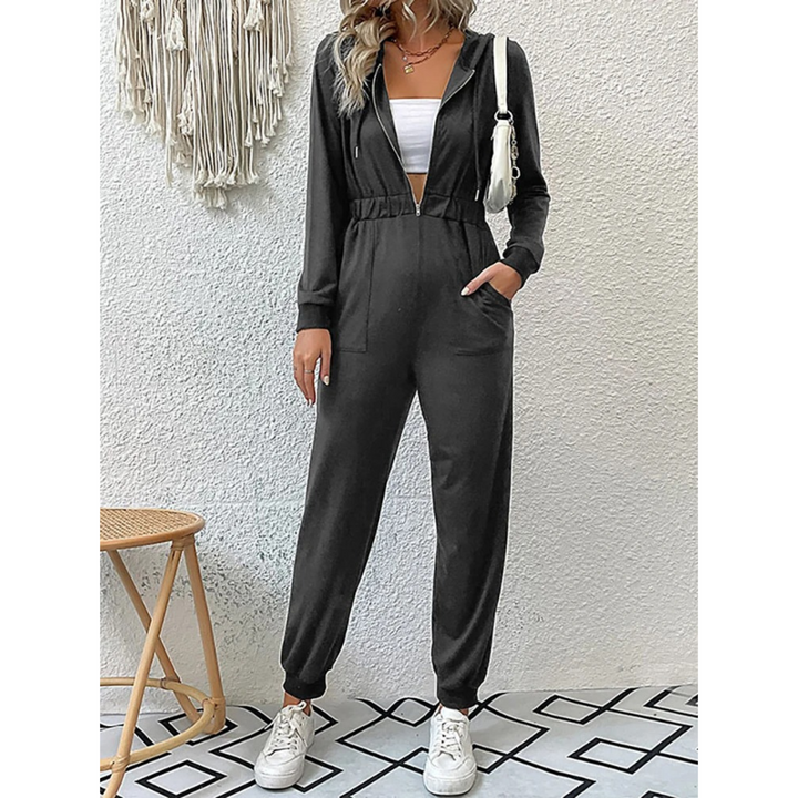 Levoire | Ensemble De Sport Pour Femmes Avec Fermeture Éclair Et Capuche Gris