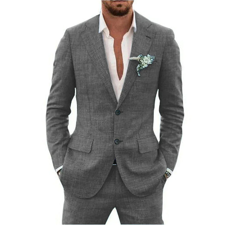 Levoire | Costume en lin pour hommes Gris foncé