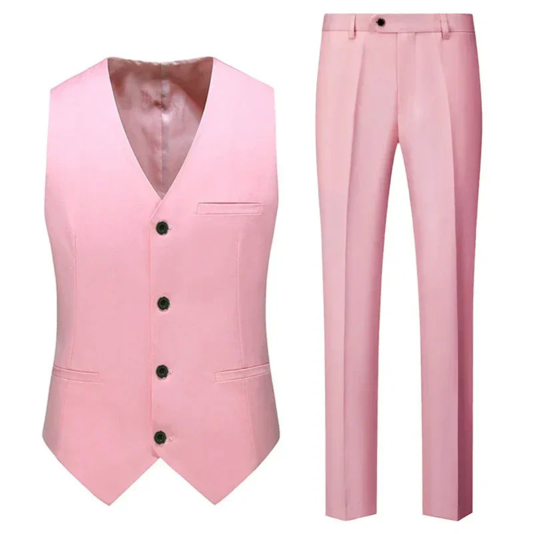 Levoire | Costume Levoire | Gilet Pour Invités De Mariage - Deux Pièces Rose