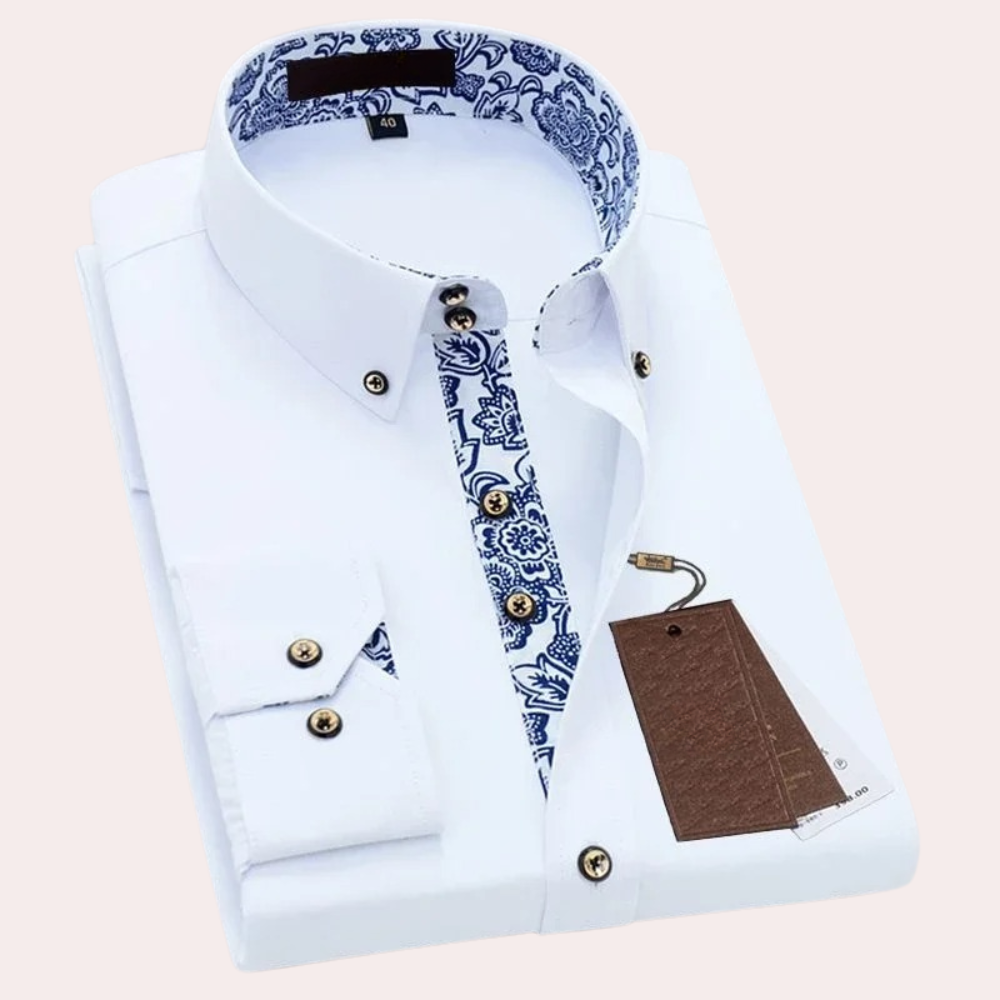 Levoire | Chemise classique pour homme à manches longues Blanc