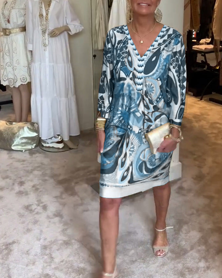 Levoire | Robe Vintage À Imprimé Bleu