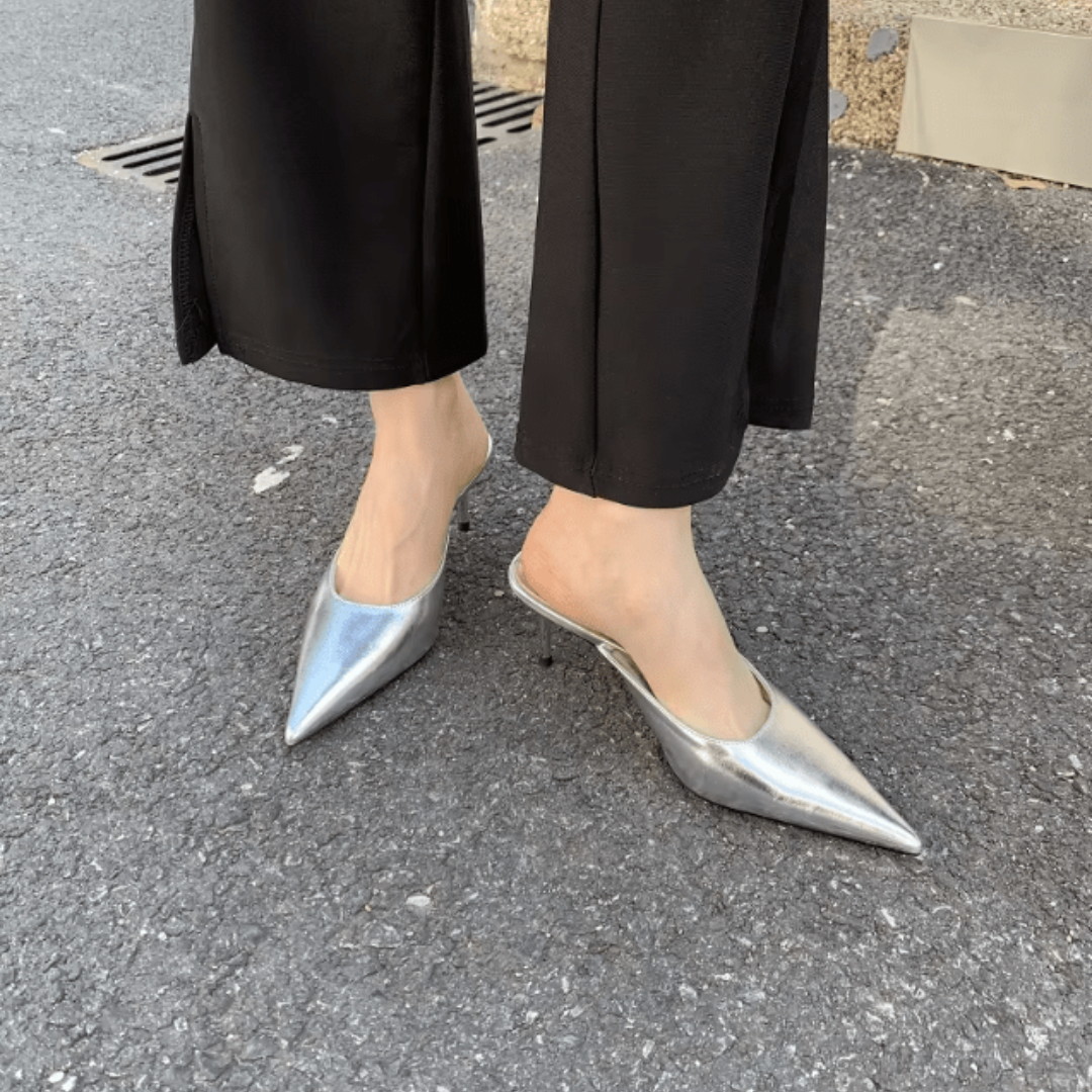 Levoire | À Bout Talon Pointu Pour - Femmes - Sans Dos Argent