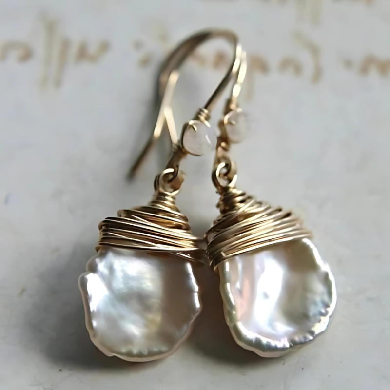Levoire | Boucles D'Oreilles En Perles De Collecte De Vin Or 3 cm