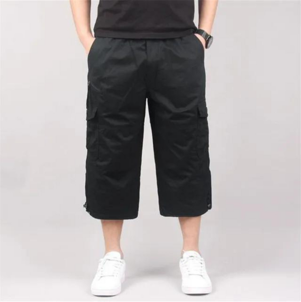 Levoire | Pantalon cargo court pour hommes Design pratique Noir