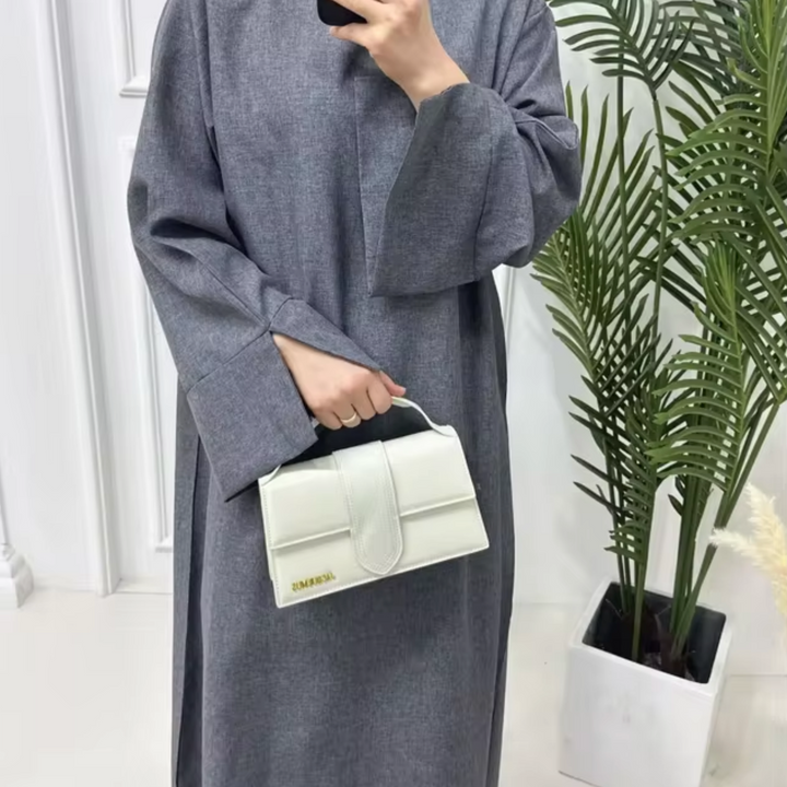 Levoire | Robe Abaya En Lin Fermée Gris foncé