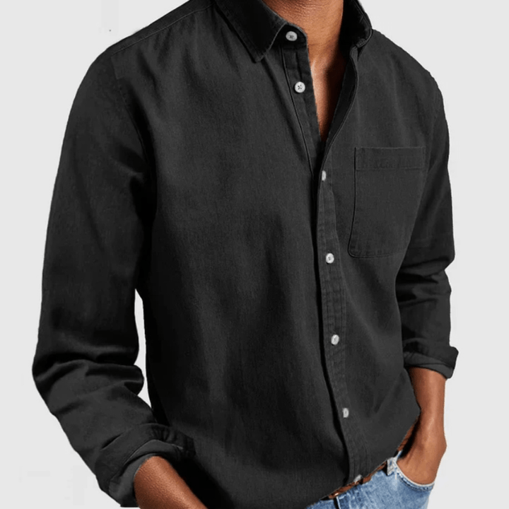 Levoire | Chemise D'Été Pour Homme À Manches Longues Noir