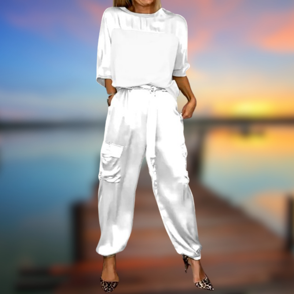 Levoire | Set décontracté effet satin Bianco