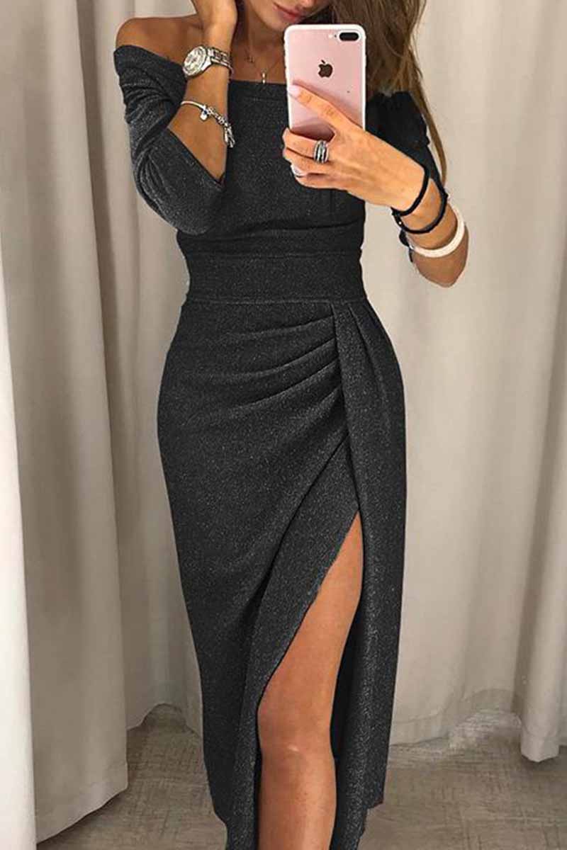 Levoire | Robe Maxi Longue Décolleté Noir