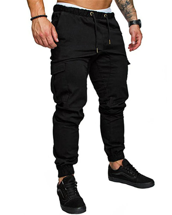 Levoire | Pantalons de course cargo pour hommes avec poches pratiques Noir