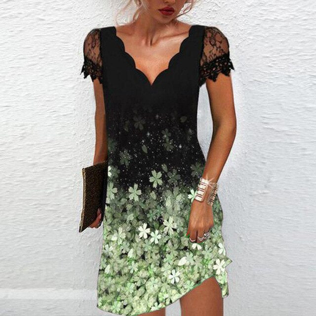 Levoire | Robe Mini Élégante Avec de Magnifiques Détails Vert