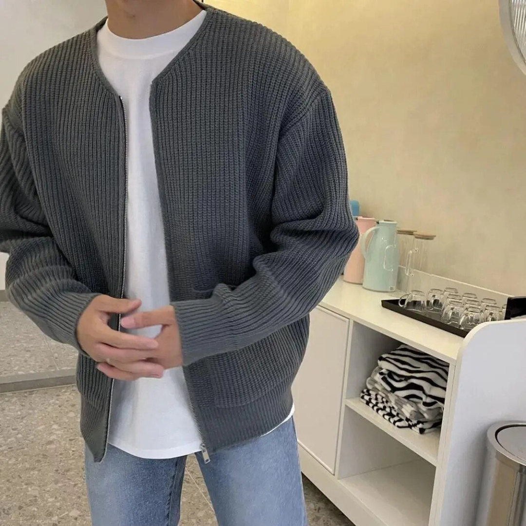 Levoire | Veste en tricot pour hommes avec fermeture éclair