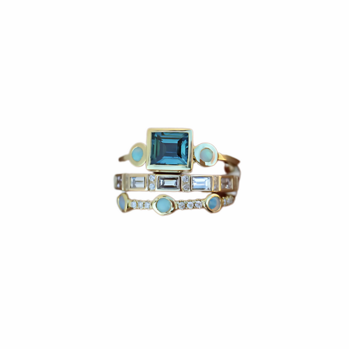 Levoire | Support De Bouteilles De Vin Anneaux En Cristal Bleus Or