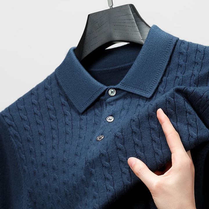 Levoire | Polo En Tricot Pour Hommes Avec Élégance Bleu
