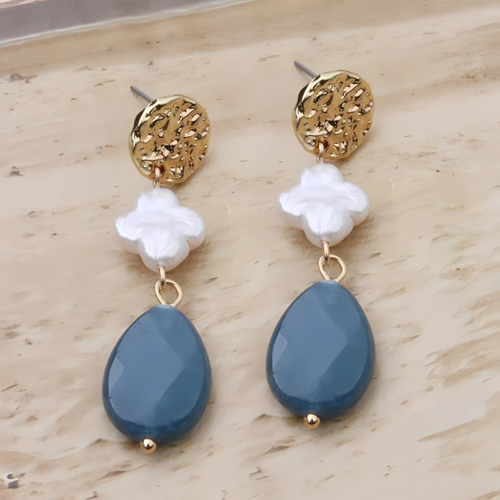 Levoire | Boucles D'Oreilles À Pointes Élégantes Or Bleu foncé