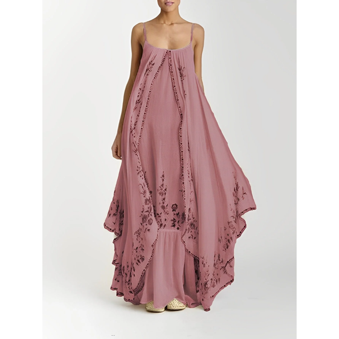 Levoire | Robe Boho Longue Pour Femmes Rose