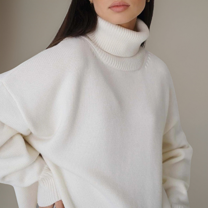 Levoire | Pull Col Roul Femmes Chaud Et Confortable Blanc