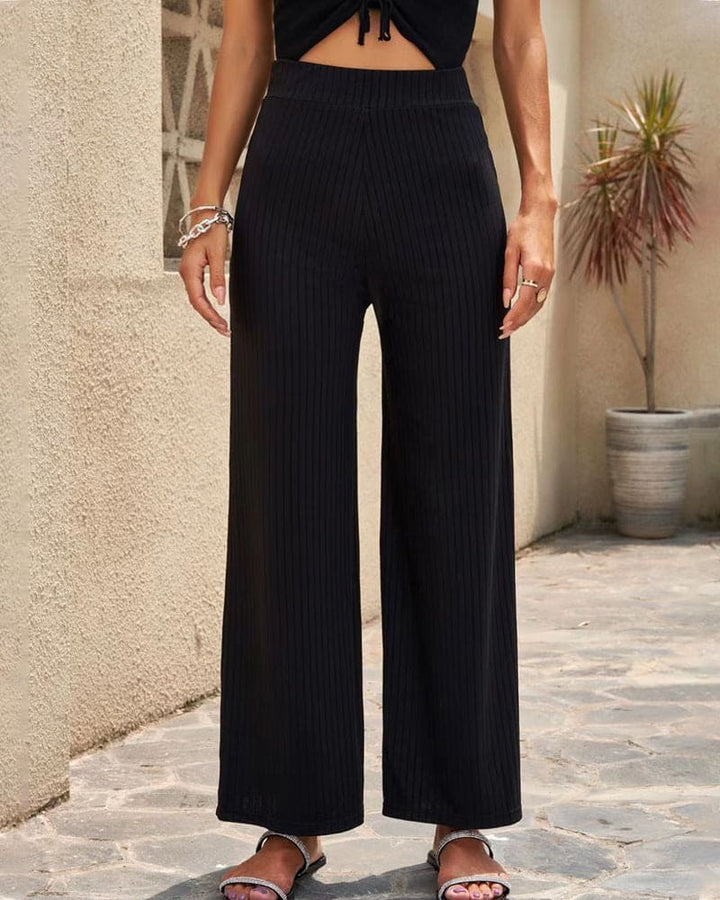 Levoire | Pantalon Élastique À Jambe Large Noir