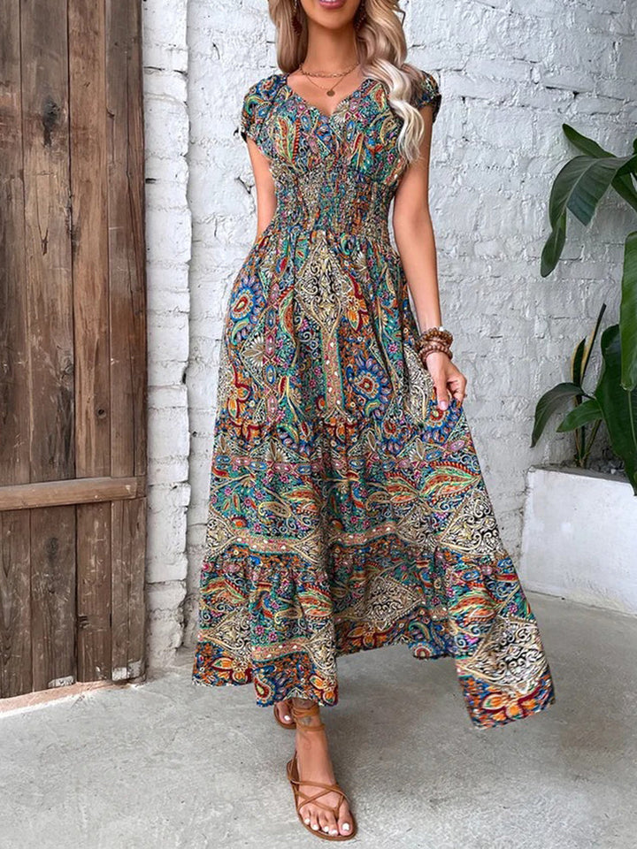 Levoire | Robe D'Été À Encolure En V - Élégante Robe Midi Décontractée