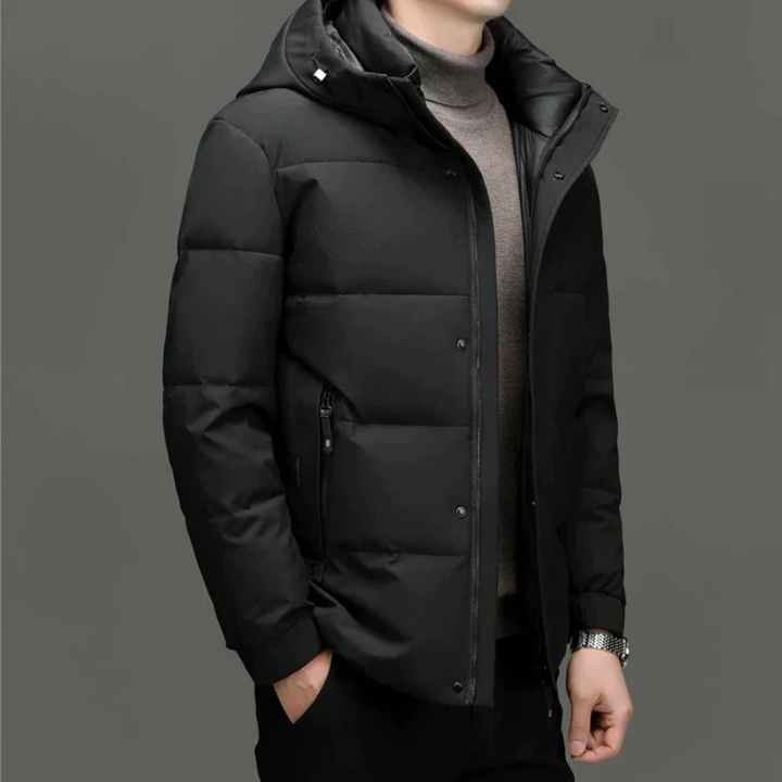 Levoire | Velours Polaire Hommes Capuche Blanc Noir