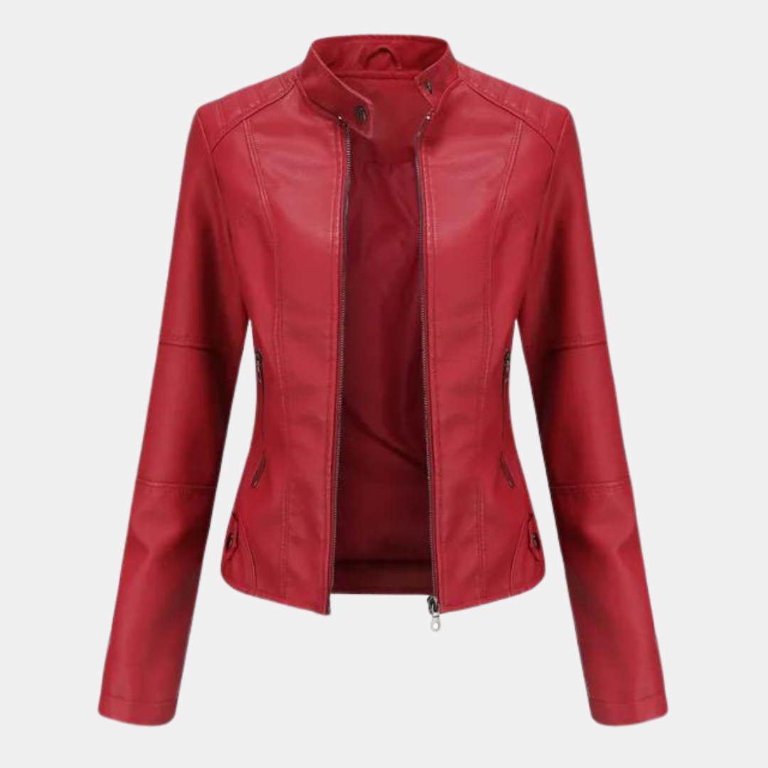 Levoie | Veste en cuir pour femmes avec col montant Rot