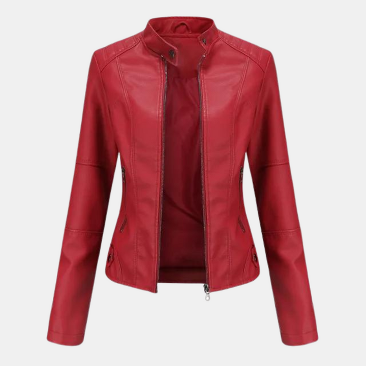Levoie | Veste en cuir pour femmes avec col montant Rot