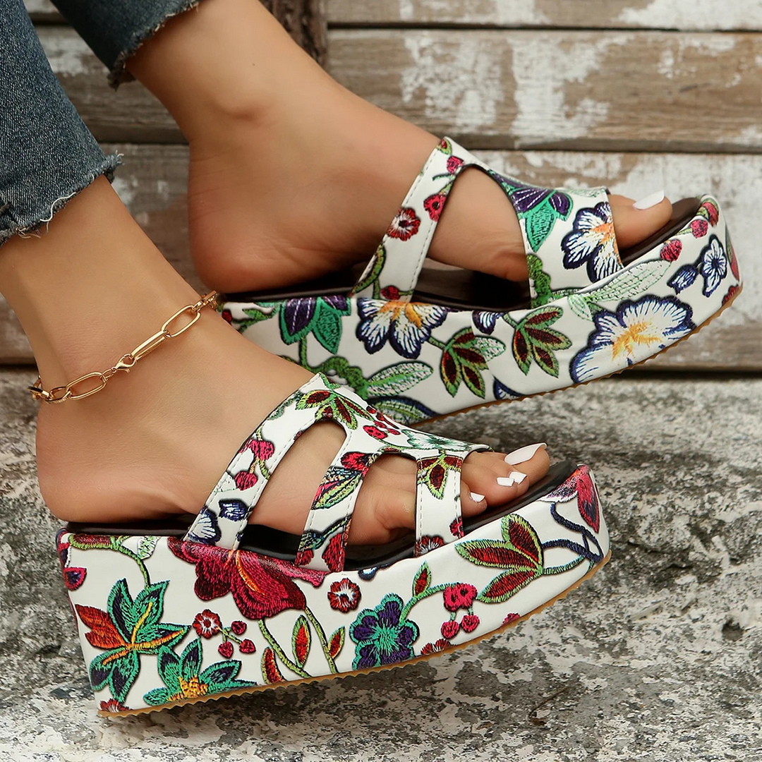 Levoire | Sandales D'Été À Fleurs À Talons Rot 35