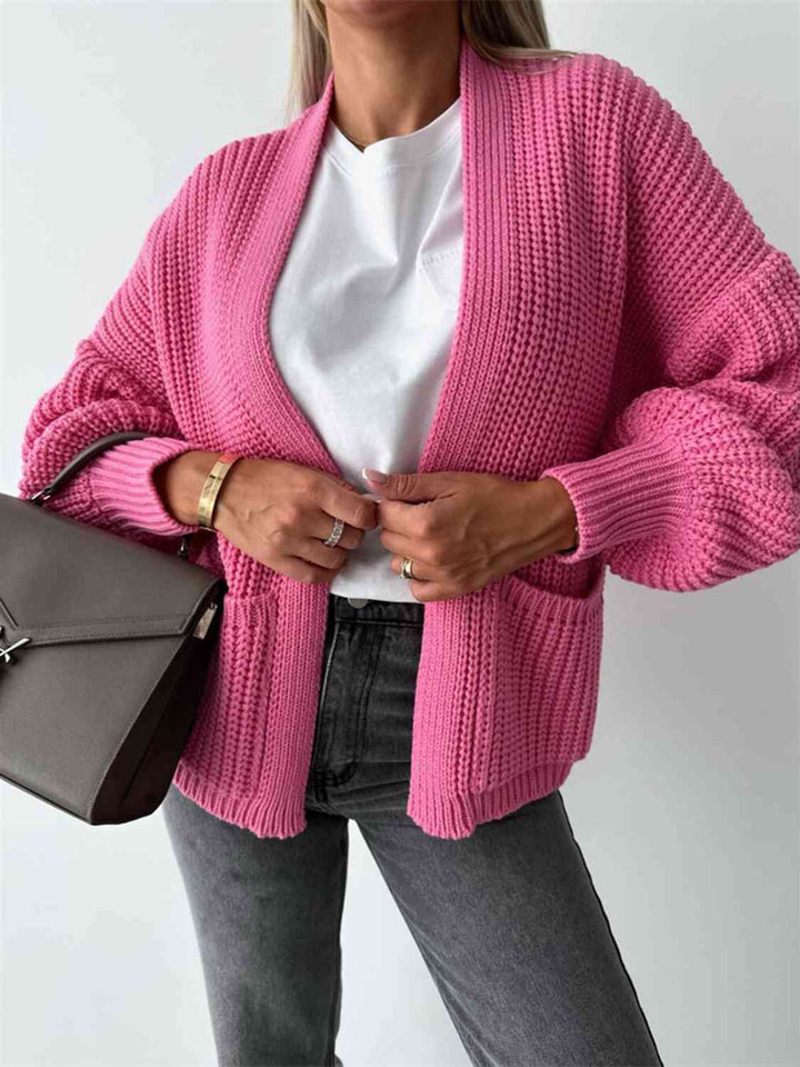 Levoire | Cardigan À Front Ouvert Avec Épaules Tombantes Pour Une Allure Décontractée Rosa