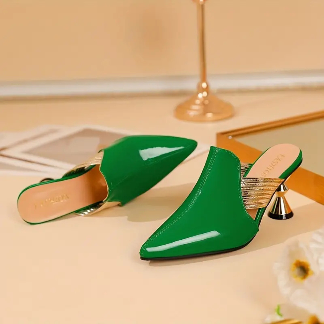 Levoire | Sandales À Levoire | Talons Pour - Femmes, À Enfiler - À Bouts Pointus Vert