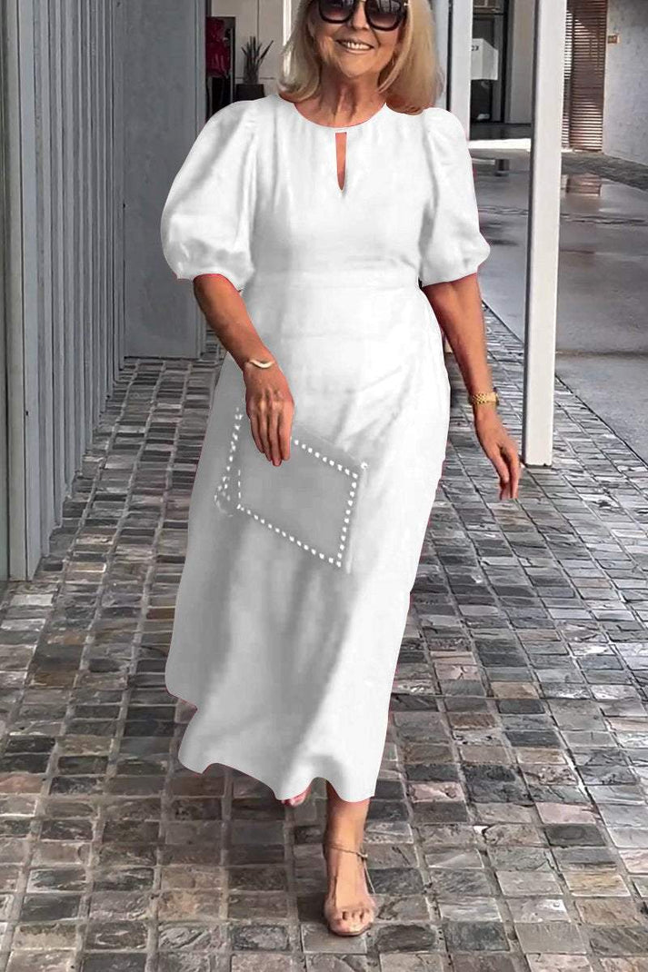 Levoire | Robe unie en coton et lin Blanc