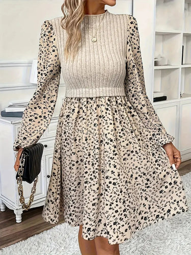 Levoire | Robe À Manches Longues Avec Un Motif Florale Romantique
