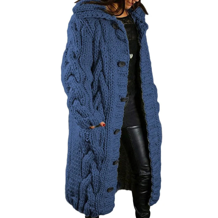 Levoire | Grosse Veste En Maille Pour Femme - Pull D'Hiver Bleu Marine