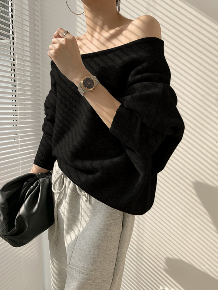 Levoire | Pull Asymtrique Femmes Chaud Noir Taille unique