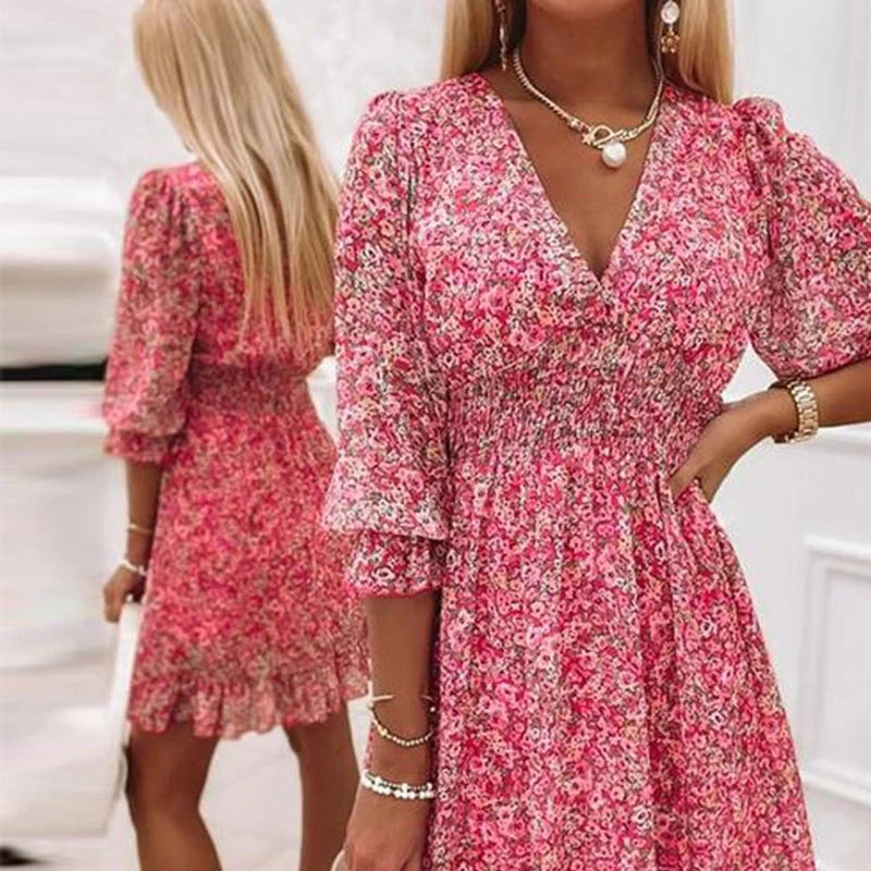 Levoire | Robe fleurie confortable Rosa