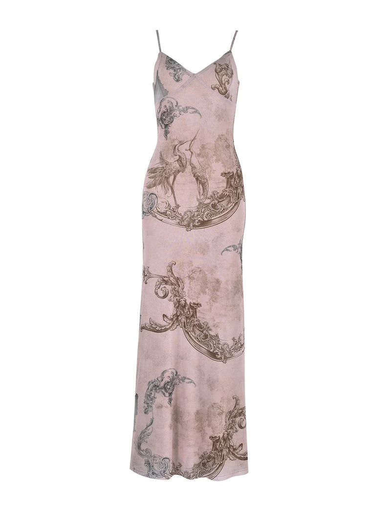 Levoire | Robe Longue Avec Motif Unique Sur Les Sangles D'Épaule