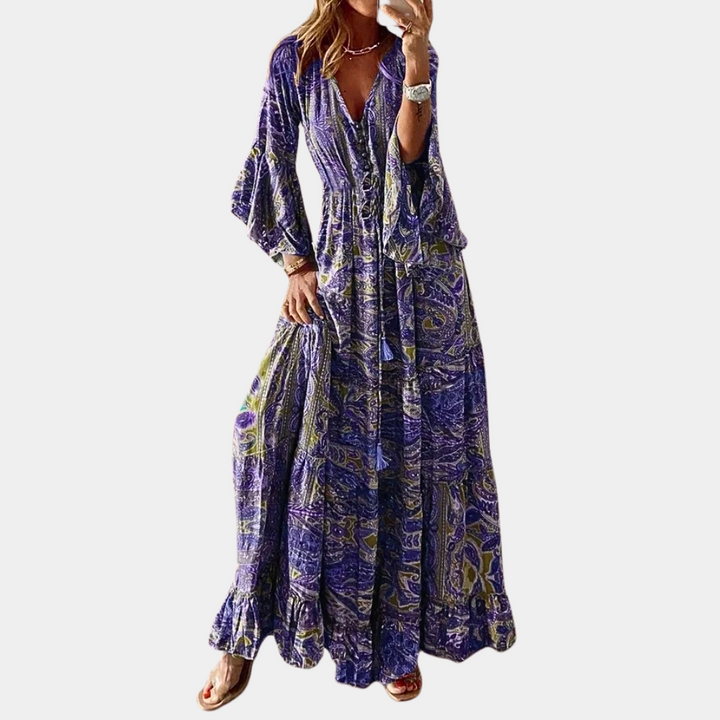 Levoire | Robe Bohémienne pour Femmes Robe Longue Pour Femmes Lilas