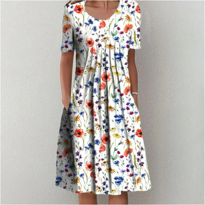 Levoire | Robe classique en coton de haute qualité Blanc et Rouge
