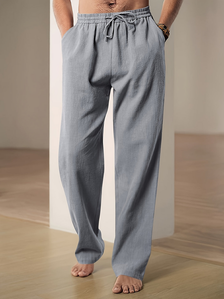 Levoire | Hommes Pantalon en Lin Décontracté Confortable En Été Pour Hommes Gris